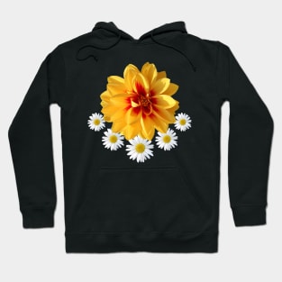 Daisies with Yellow Blossom Floral Floral Pattern Floral Hoodie